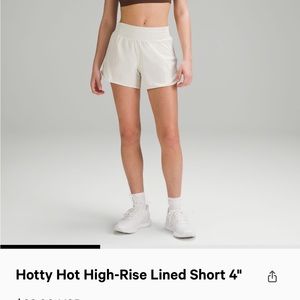 White Lululemon Hottie hots 4 in.